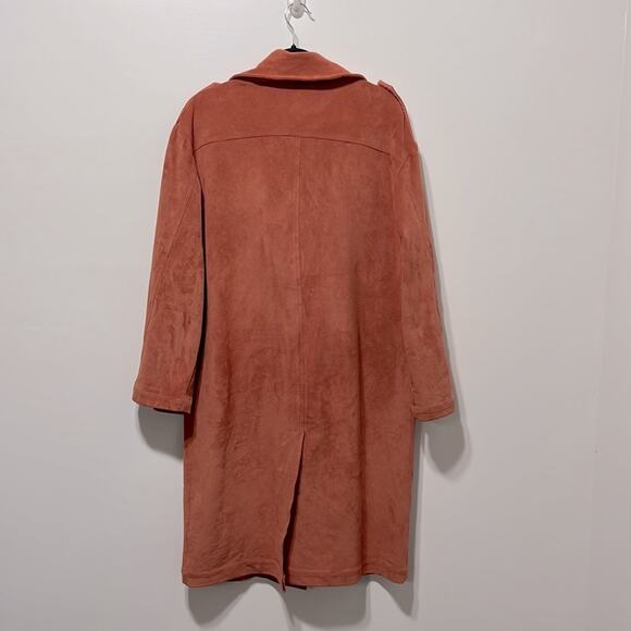 Tularosa Vanessa Rust Faux Suede Trench Coat Size M - Picture 7 of 12
